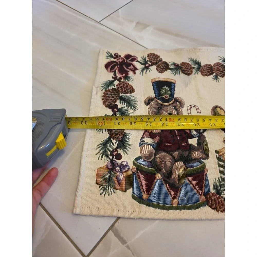 Tapestry Christmas Bears Table Runner 60